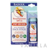 Badger Unscented Broad Spectrum SPF 35 Sport Sunscreen Face Stick