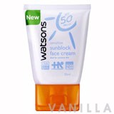Watsons Sensitive Sunblock Face Cream SPF50 PA+++