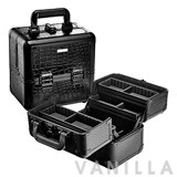 Sephora Embossed Traincase Medium Black Faux Croc