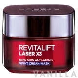 L'oreal Revitalift Laser X3 New Skin Anti-Aging Night Cream-Mask
