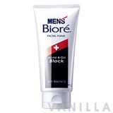 Men's Biore Facial Foam Acne & Oil Block Anti-Bacteria