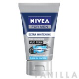 Nivea For Men Extra Whitening Pore Minimiser Mud Foam 10In1