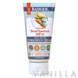 Badger Sport Unscented Broad Spectrum SPF 35 Zinc Oxide Sunscreen Cream