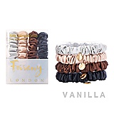 Ferrany Silk Scrunchies 4 Pcs Set - Mocca